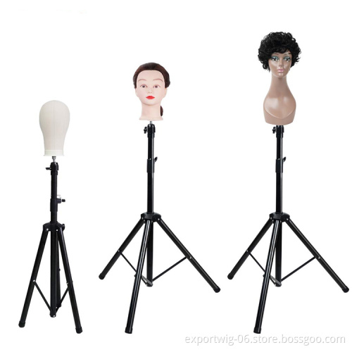 Tripod Stand for Canvas Block Head Adjustable Wig Head Stand Holder for Cosmetology Hairdressing Training Practice Wig Stand